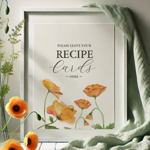 Poster Orange Flower Poppy Laisser Votre Carte De Recette