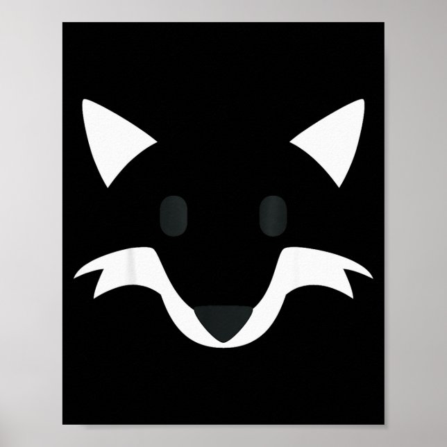 Poster Orange Fox Face Halloween Apparel Matching Group F (Devant)