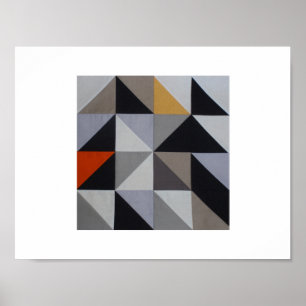 Poster - Orange Geometric Triangle Abstract