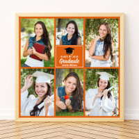 Orange Graduate Photo Collage Carré