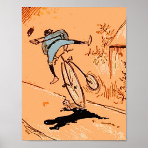 Poster Orange humoristique vintage de chat d'automne de