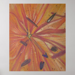 Poster orangé Lily art moderne art abstrait