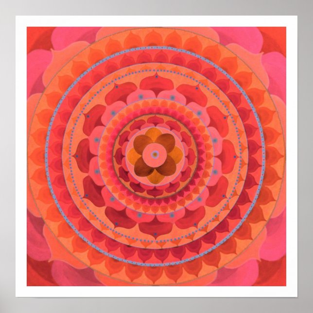 Poster Orange Mandala (Devant)