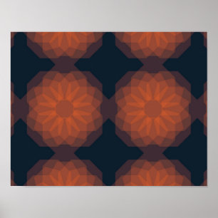 Poster Orange, moderne et géométrique abstraction des fle