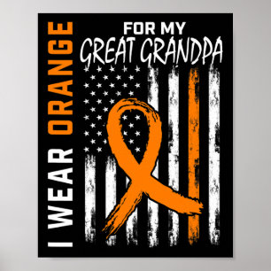 Poster Orange Pour Mon Grand Grand Grand-Père Leucémie Ca