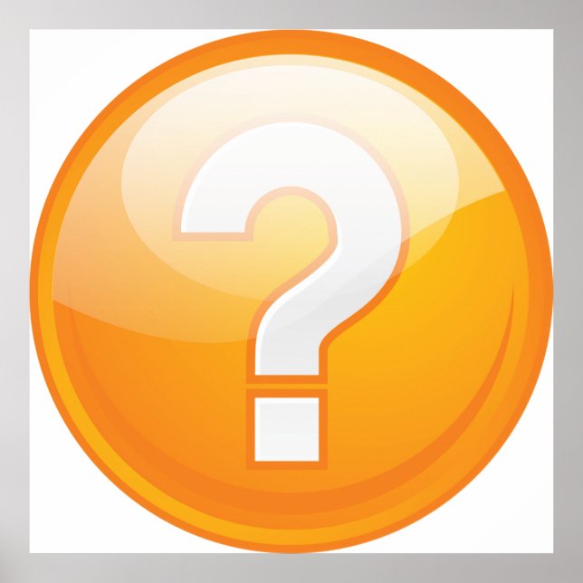 Poster Orange Question Mark Bold Modern Symbol (Devant)