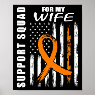 Poster Orange Ribbon Femme Leucémie Sensibilisation États