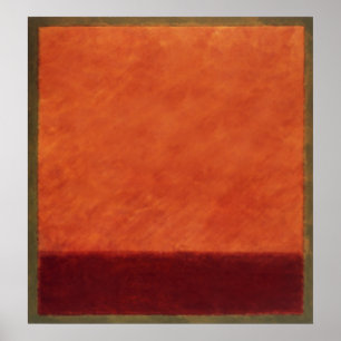 Poster orange, rouge sur vert