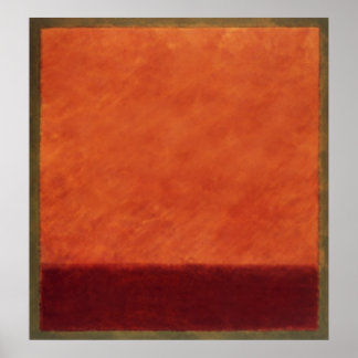 Poster orange, rouge sur vert