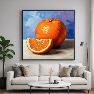 Poster Orange Slice - Style de peinture art de la vie mor