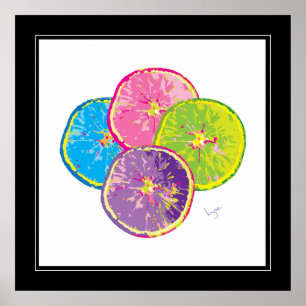 Poster Orange Slices Pop Art coloré