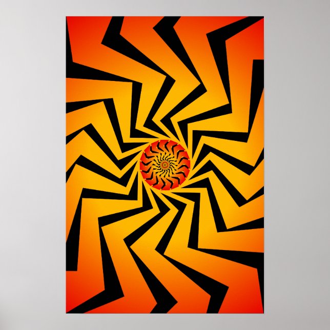 Poster: Orange Spiral Pattern: Vector Drawing Poster (Front)