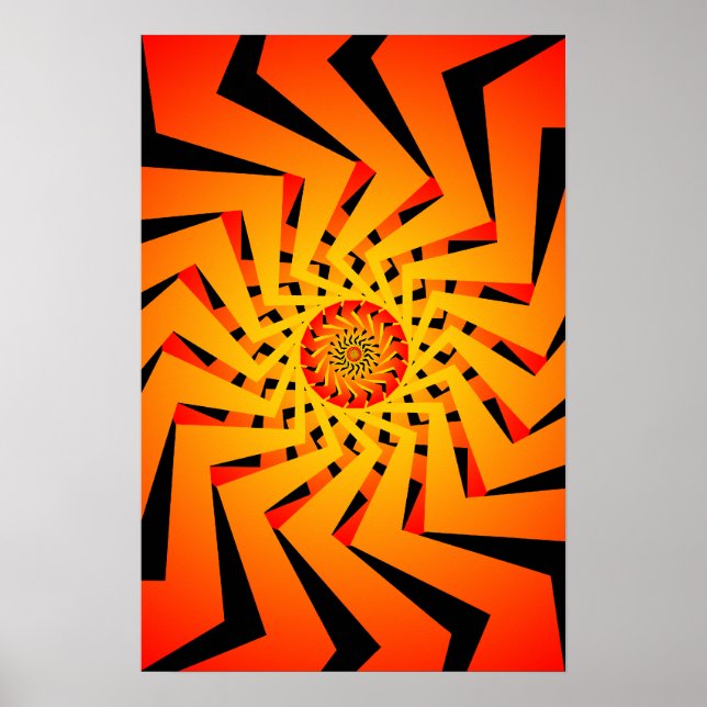 Poster: Orange Spiral Pattern: Vector Drawing Poster (Front)