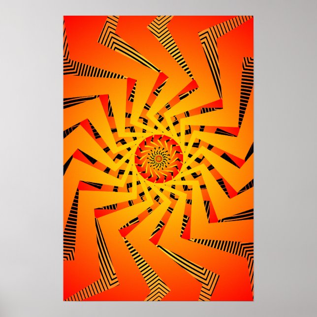 Poster: Orange Spiral Pattern: Vector Drawing Poster (Front)