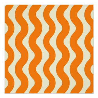 Poster Orange Super Wavy Stripe Abstrait Printemps modern