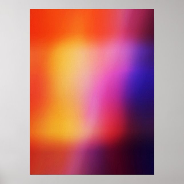 Poster Orange violet jaune et rose Abstrait brillant #2 (Devant)