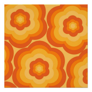 Poster Orange Y2K Bold Fleur sauvage Vibrant Spring Art