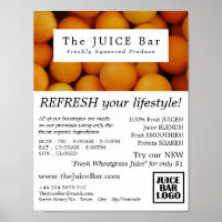 Oranges Bio, Bar à Jus Publicité