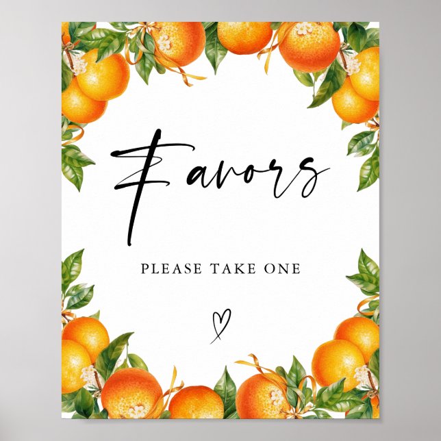 Poster Oranges Citron Citrus douche nuptiale Faveurs (Devant)