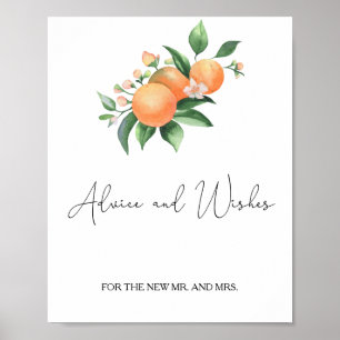 Poster Oranges - Conseils et voeux pour les jeunes mariés