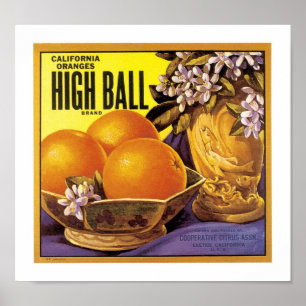 Poster Oranges de Haute Ball California