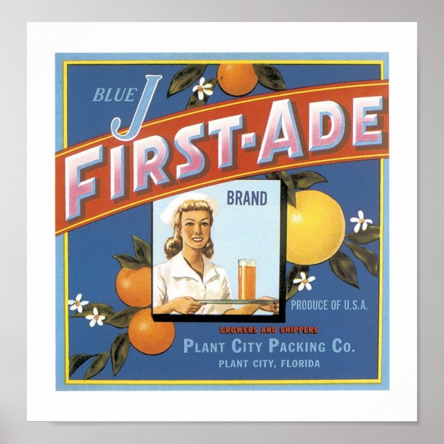 Poster Oranges de marque Blue J First-Ade (Devant)
