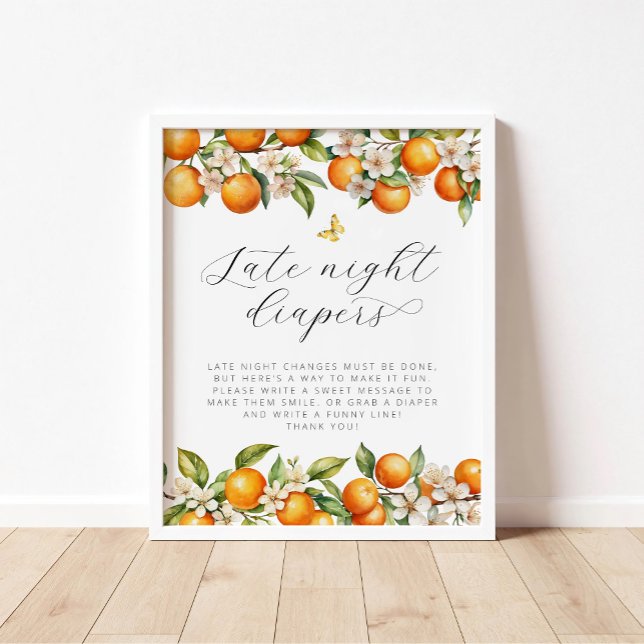 Poster Oranges d'été Papillon Diapositives de nuit tardiv (Créateur téléchargé)