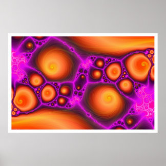 Poster Oranges et purples Fractées #1
