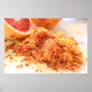 Poster Oranges sanguines d'agrumes juteux et zeste
