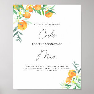 Poster Oranges sur une branche - Devinez combien de bouch