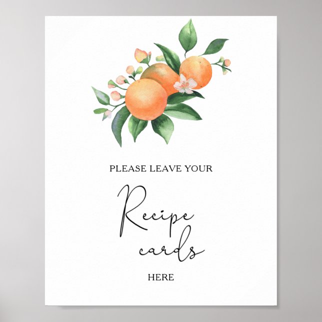 Poster Oranges - Votre carte de recette ici (Devant)