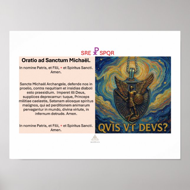 Poster Oratio ad Sanctum Michaël (Devant)