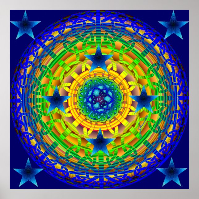 Poster Orb de la Terre celtique - Minuit Imprimer (Devant)