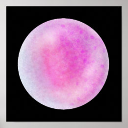 Poster Orb en galaxie rose - rose et Marbre blanc