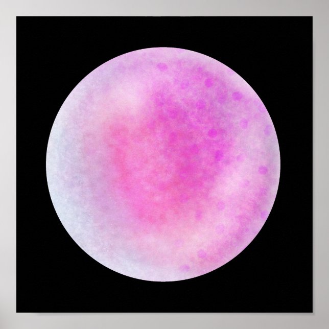 Poster Orb en galaxie rose - rose et Marbre blanc (Devant)