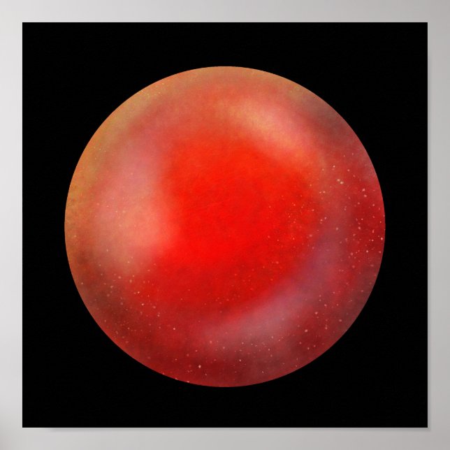 Poster Orbe de galaxie rouge profonde - Marbre de Crimson (Devant)