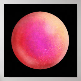 Poster Orbe de galaxie rouge - Scarlett et marbre violet