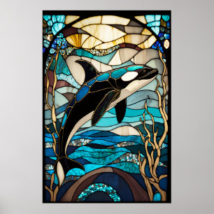 Poster Orca en verre tendu