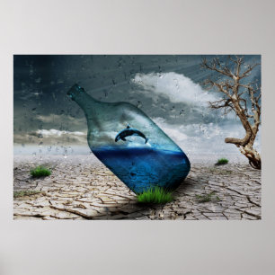 Poster Orca Whale in a Bottle Nature Wall
