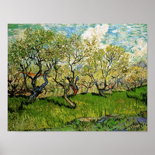 Poster Orchard de Blossom Amsterdam Van Gogh Art (Devant)