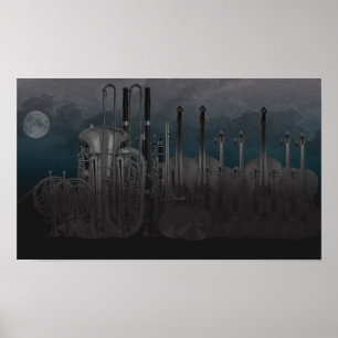 Poster Orchestra Instrument Skyline nuit