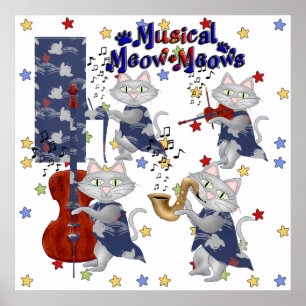 Poster Orchestre Musical de Chats Mignons