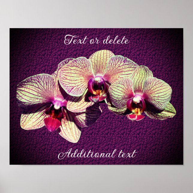 Poster Orchidée Flower Trier Ajouter votre propre texte (Devant)