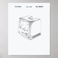 Ordinateur 1986 Brevet Art Livre blanc