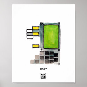 Poster Ordinateur d'orientation DSKY Apollo
