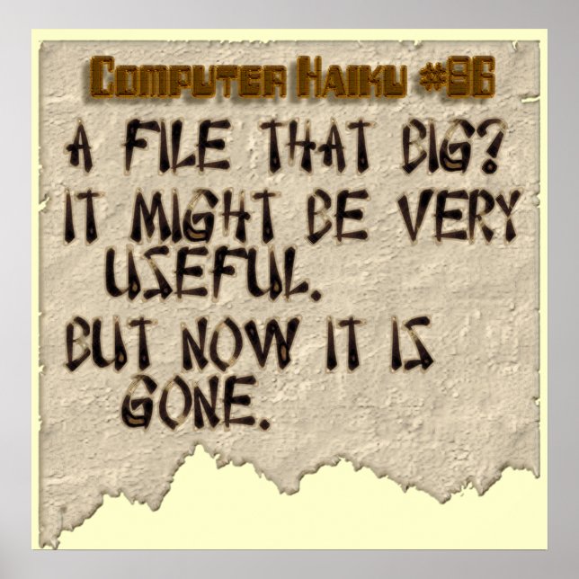 Poster Ordinateur Haiku #86 (Devant)