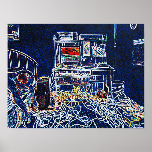 Poster Ordinateurs et fils (Devant)