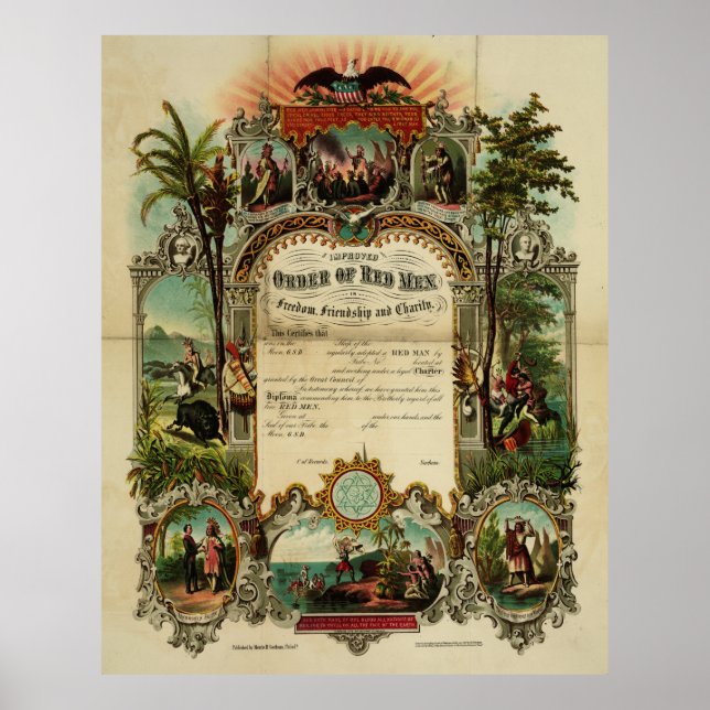 Poster Ordre amélioré des hommes rouges dans la liberté [ (Devant)