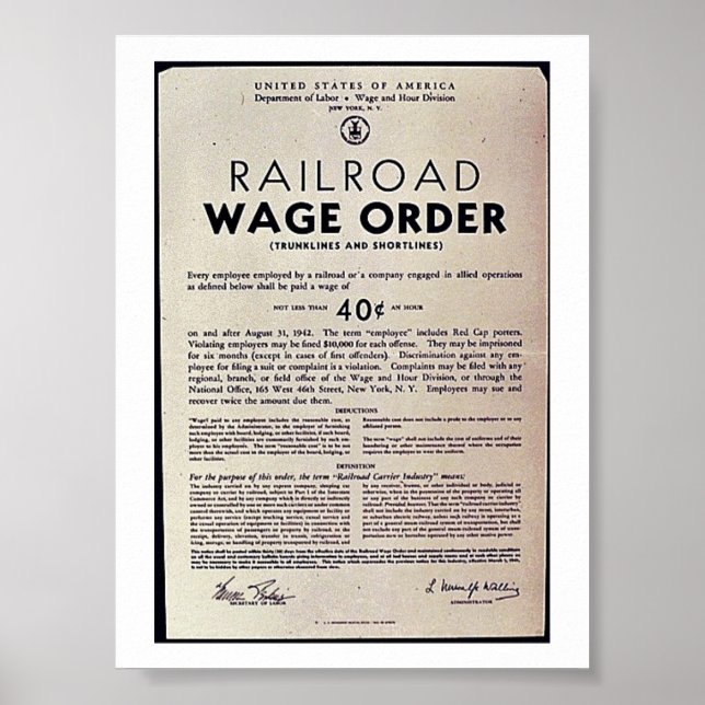 Poster Ordre des salaires ferroviaires (Devant)