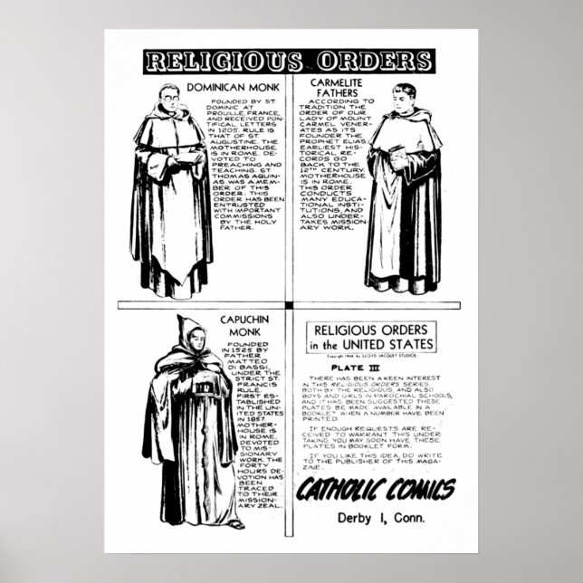 Poster Ordres religieux Moines dominicains (Devant)